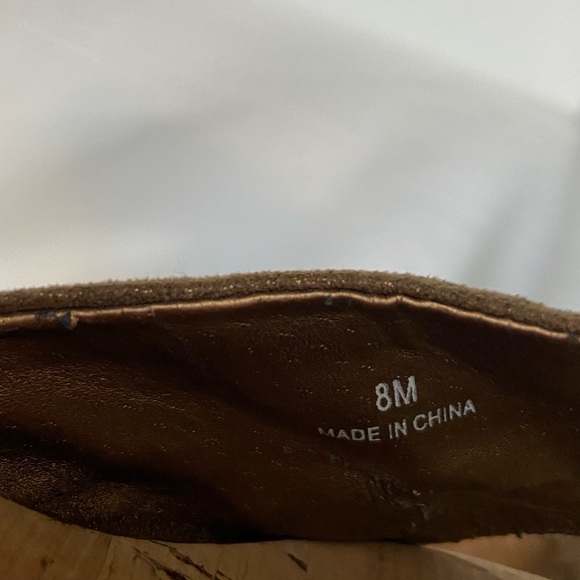 SALE - Moda Womens Cork Wedge Thong Metallic Brown Mesh Fabric Sandals -size 8 - Picture 7 of 7